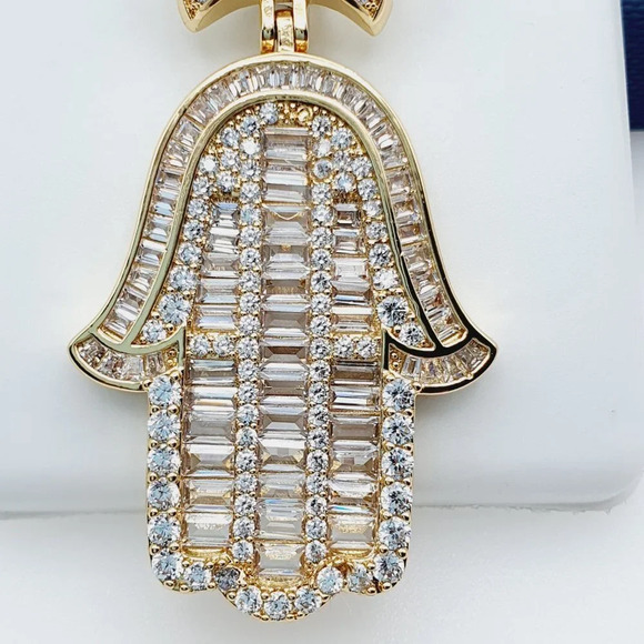 "14K Gold Plated Cubic Zircon Pendant, EVBRS620 - Picture 9 of 10